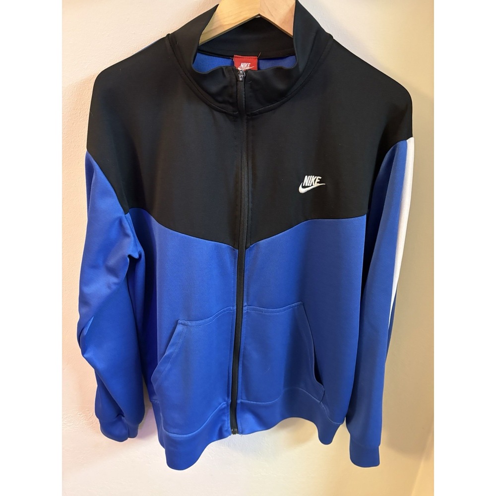 Nike Dri-Fit Royal Blue Black Full Zip Track Jacket Mens XL Sportswear